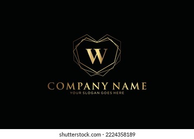 W Beauty vector initial logo, handwriting logo of initial signature, wedding, fashion, jewerly, boutique, floral and botanical with creative template for any company or business.