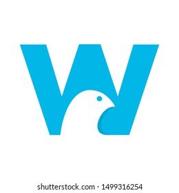 W Bird Logo Design Template Inspiration