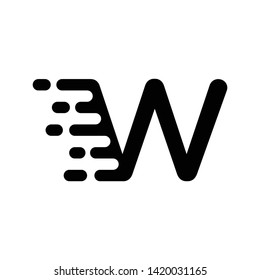 W, BLACK AND WHITE LETTER LOGO