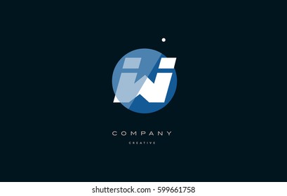 w blue circle dot big font alphabet company letter logo white design vector icon template 