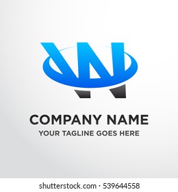 W Blue Company name logo