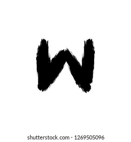 W brush logo vector illustration