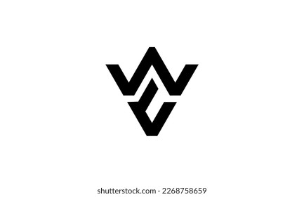logotipo de forma de diamante W C