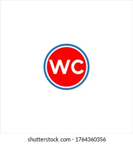 W C letter logo template design