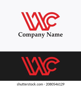 W and C logo vector, Financial logo vector. Combinations Letter of W and C
