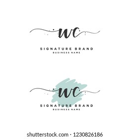 W C WC Initial logo template vector