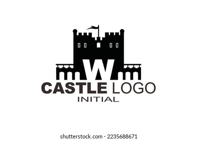 W Castle Letter logo template for your branding.