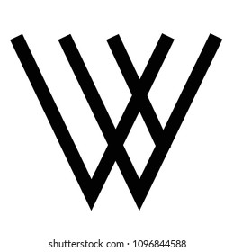 W character logo emblem