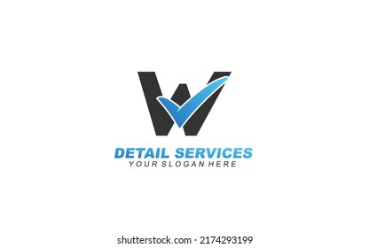 W Check symbol logo design inspiration. Vector letter template design for brand.