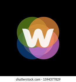 W Colorful Vector Logo Icon Design