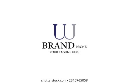 w marca creativa diseño de logotipo de la empresa de color gris azul mínimo 