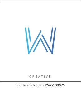 W Creative Latter Logo Design. By Custom Branding Logo. Creative Logo Design. Logo Template. Vector illustration. Modern Design. Monogram Design