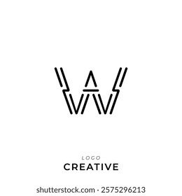 W Creative Latter Logo Design. By Custom Branding Logo. Creative Logo Design. Logo Template. Vector illustration. Modern Design. Monogram Design