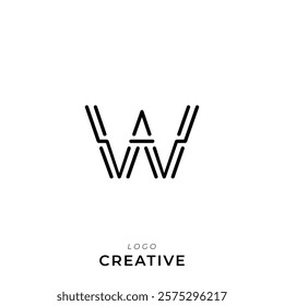 W Creative Latter Logo Design. By Custom Branding Logo. Creative Logo Design. Logo Template. Vector illustration. Modern Design. Monogram Design