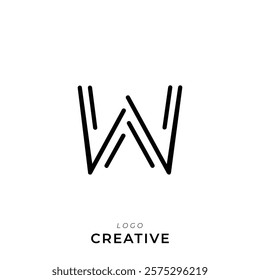 W Creative Latter Logo Design. By Custom Branding Logo. Creative Logo Design. Logo Template. Vector illustration. Modern Design. Monogram Design