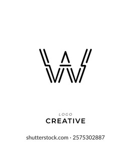 W Creative Latter Logo Design. By Custom Branding Logo. Creative Logo Design. Logo Template. Vector illustration. Modern Design. Monogram Design