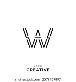 W Creative Latter Logo Design. Branding Logo Design. Creative Logo. Template. Vector illustration. Modern Monogram Design. Brand Identity Design