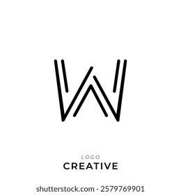 W Creative Latter Logo Design. Branding Logo Design. Creative Logo. Template. Vector illustration. Modern Monogram Design. Brand Identity Design