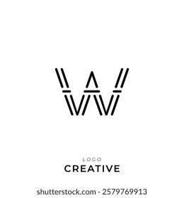 W Creative Latter Logo Design. Branding Logo Design. Creative Logo. Template. Vector illustration. Modern Monogram Design. Brand Identity Design