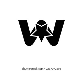 W Creative Logo Design Element With Star Shape