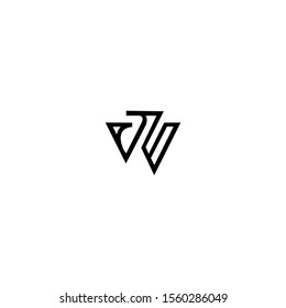 W creative logo design template