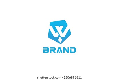 W creative typography logo design 