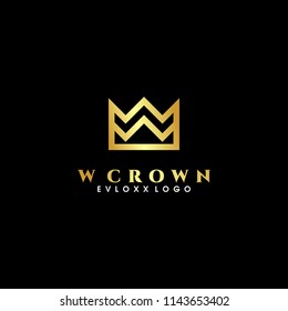 W Crown Logo Design Template