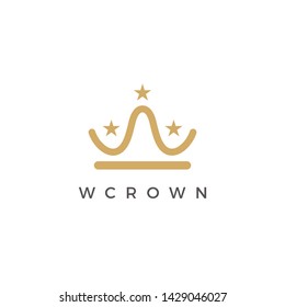 W Crown Logo symbol
SImple Crown Combination Letter W + Line + Star