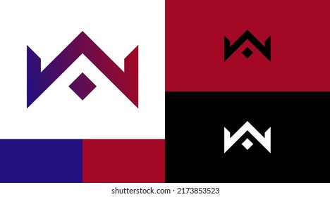 W Crown Monogram Home Realtor Agency Logo Design Concept 