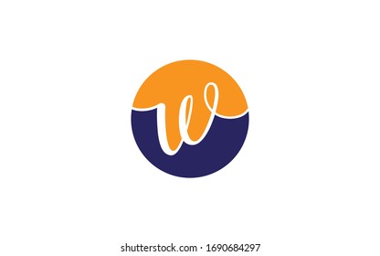 w or w Cursive Letter Initial Logo Design Template Vector Illustration