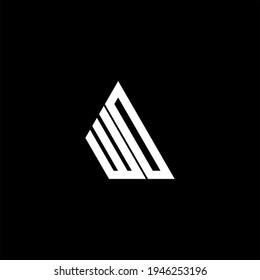 W D letter logo creative design on black color background. WD icon