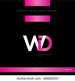 W & D Letter logo with Packaging design vector template