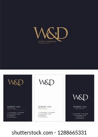 W & D letters Joint logo icon and Business card vector template.
