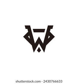 W Diamond Letter Logo. Logo template combining the initials W with a diamond symbol. Jewelry logo