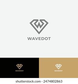 Diseño de logotipo W Diamond | Totalmente personalizable | Calidad de Premium