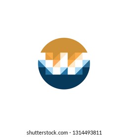 W digital logo icon template 