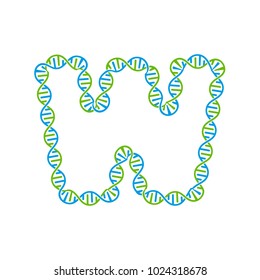 W Dna Letter Logo Icon Design