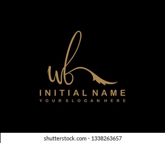 W F Initial Handwriting Logo Template