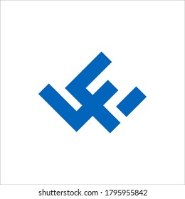 W F logo design vector sign