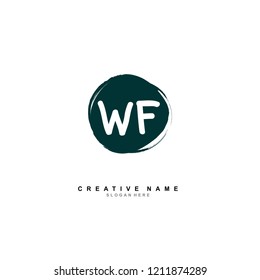 W F WF Initial abstract logo concept vector