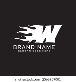 W Fire logo. W letter logo design. business and real estate monogram logo vector template. W