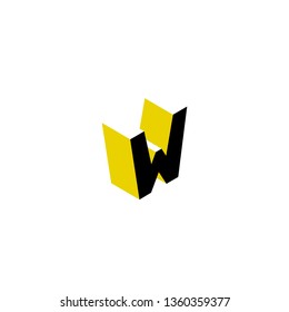 W Font logo. Modern design vector font for title, header, lettering. Corporate Vector abc technology typeface 