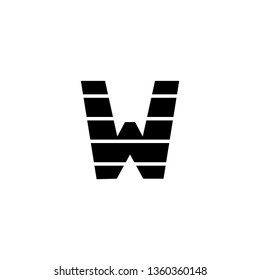 W Font logo. Modern design vector font for title, header, lettering. Corporate Vector abc technology typeface. 