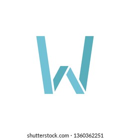 W Font logo. Modern design vector font for title, header, lettering. Corporate Vector abc technology typeface 