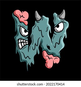Diseño de tipografía de W Font Monster