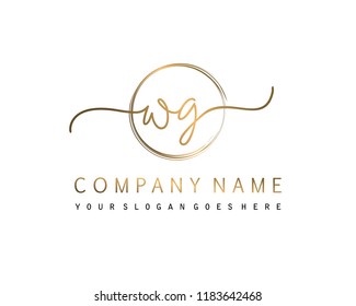 W G Initial handwriting logo vector
