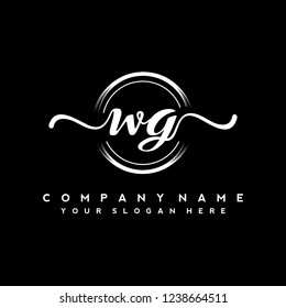 W G Initial handwriting logo vector