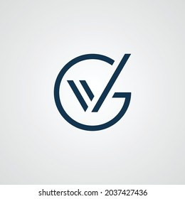 Ilustración de diseño de vectores de letras W G