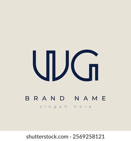 W and G logo design. WG abstract Letters Logo Monogram. This logo design is the process of creating a visual symbol that represents a brand, company, or individual.