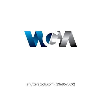 w g m initial letter anagram negative space metalic ribbon